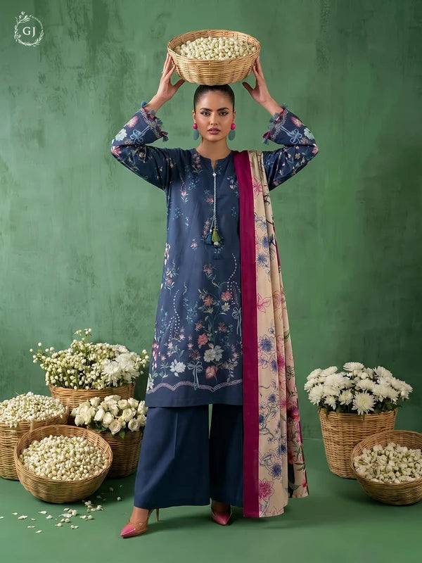 TASSELS Digital Printed Slub Khaddar 3-Piece Unstitched Suit