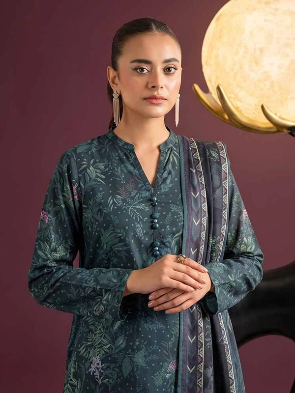 NAFASAT 3-Piece Unstitched Digital Printed Premium Staple Cotrise Suit
