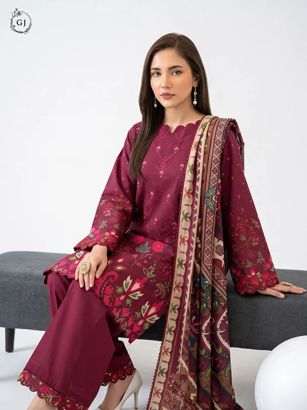 GULL RUSH Digital Printed Khaddar 3-Piece Unstitched Suit