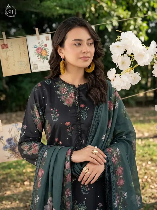 GULL-E-SARD 3-Piece Unstitched Digital Printed Linen Suit | Fall-Winter Collection