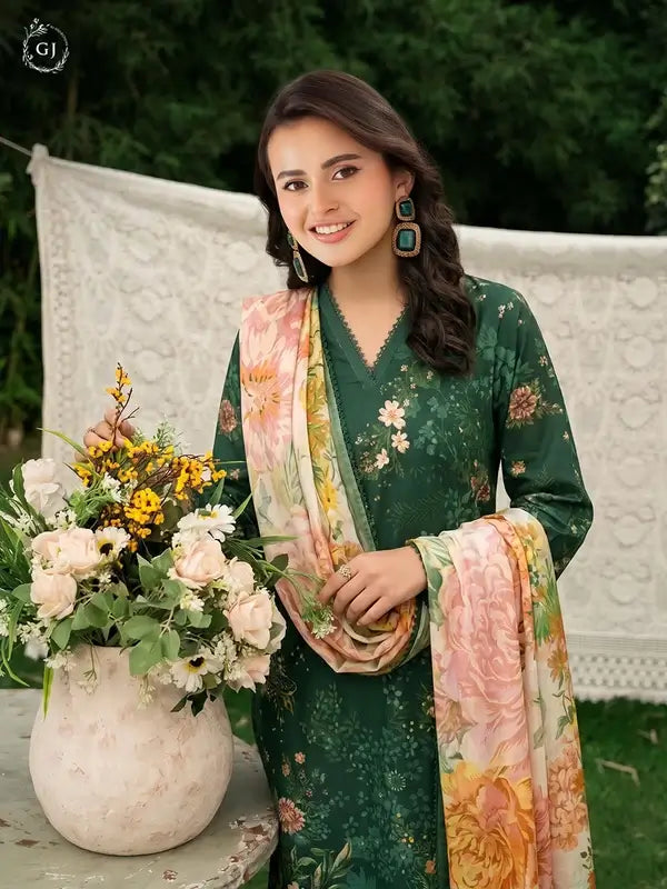 GULL-E-SARD 3-Piece Unstitched Digital Printed Linen Suit | Fall-Winter Collection