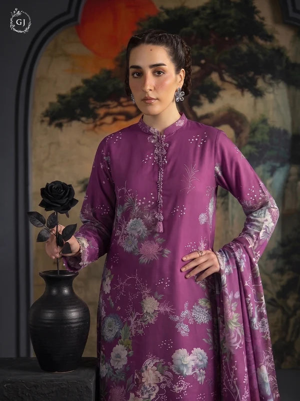 KISSA 3-Piece Unstitched Digital Printed Linen Suit | Fall-Winter Collection