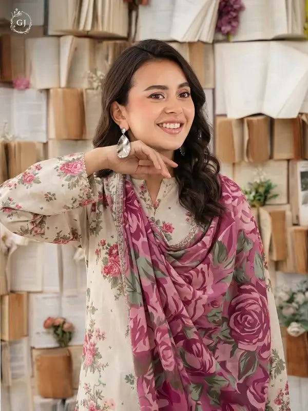 GULL-E-SARD 3-Piece Unstitched Digital Printed Linen Suit | Fall-Winter Collection