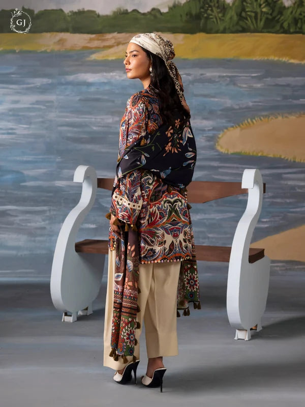 FREYA 3-Piece Unstitched Digital Printed Linen Suit | Fall-Winter Collection