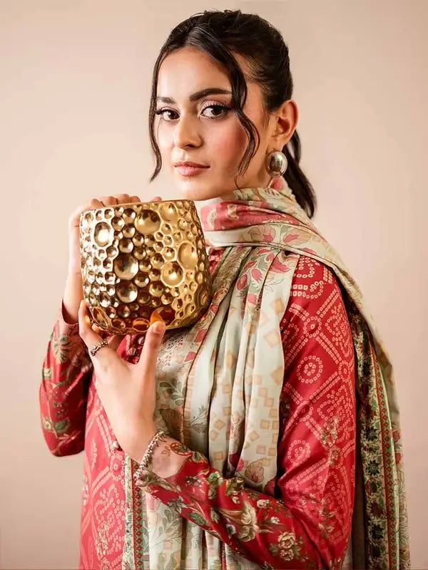 GEET 3-Piece Unstitched Digital Printed Linen Suit for Women