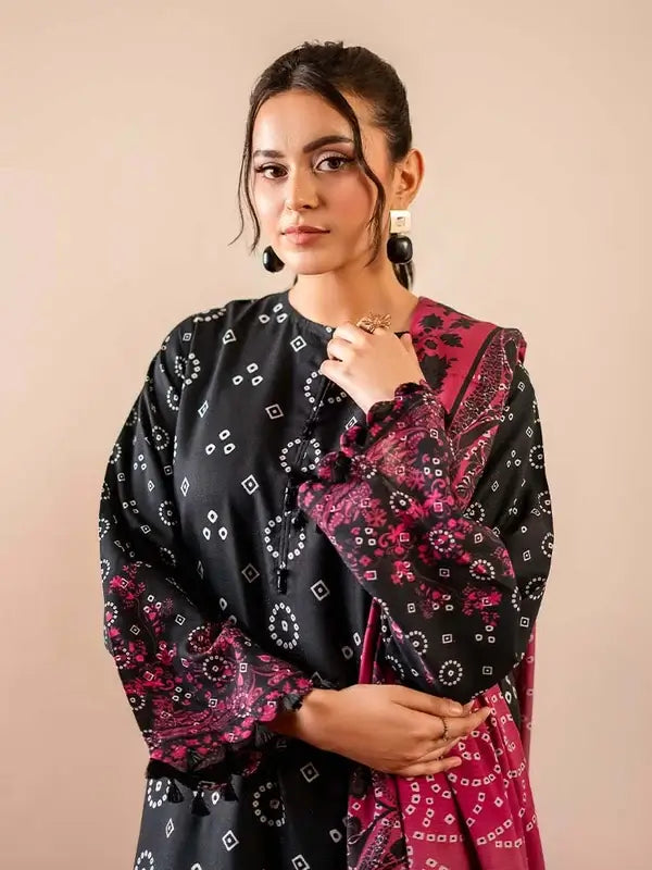 GEET 3-Piece Unstitched Digital Printed Linen Suit for Women