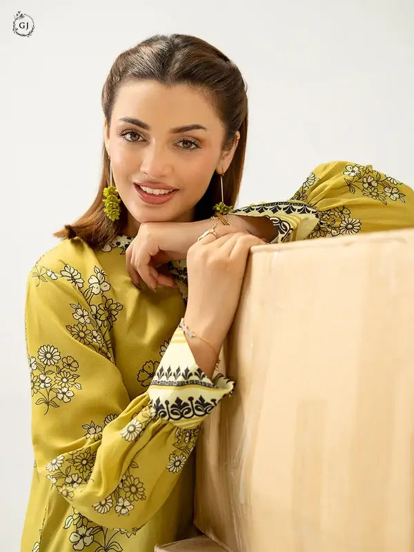 2 Piece Unstitched Fancy Linen Suit for Women – Printed Shirt & Trouser