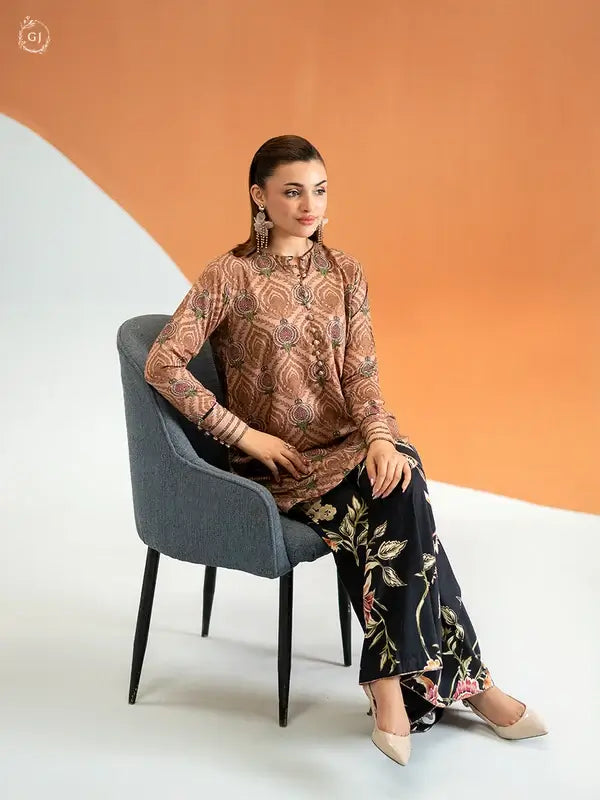 2 Piece Unstitched Bana Dora Linen Suit for Women – Printed Shirt & Trouser