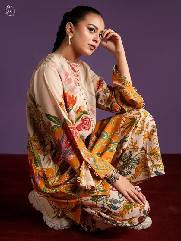 2 Piece Unstitched Fancy Linen Suit for Women – Printed Shirt & Trouser