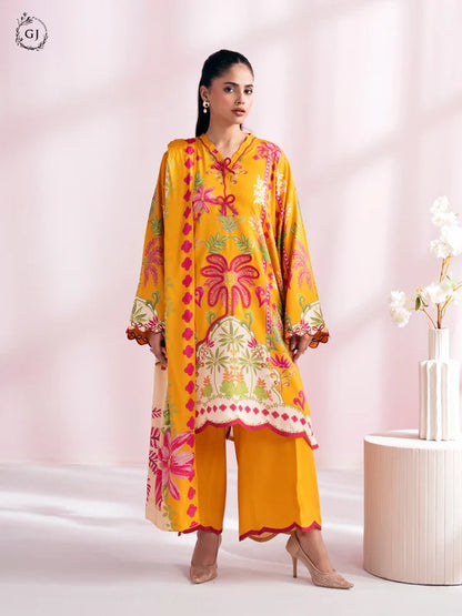 CHHERRY POP 3-Piece Unstitched Digital Printed Linen Suit | Fall-Winter Collection