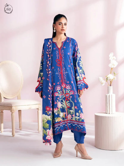 CHHERRY POP 3-Piece Unstitched Digital Printed Linen Suit | Fall-Winter Collection