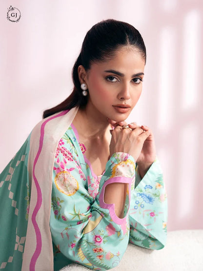 CHHERRY POP 3-Piece Unstitched Digital Printed Linen Suit | Fall-Winter Collection