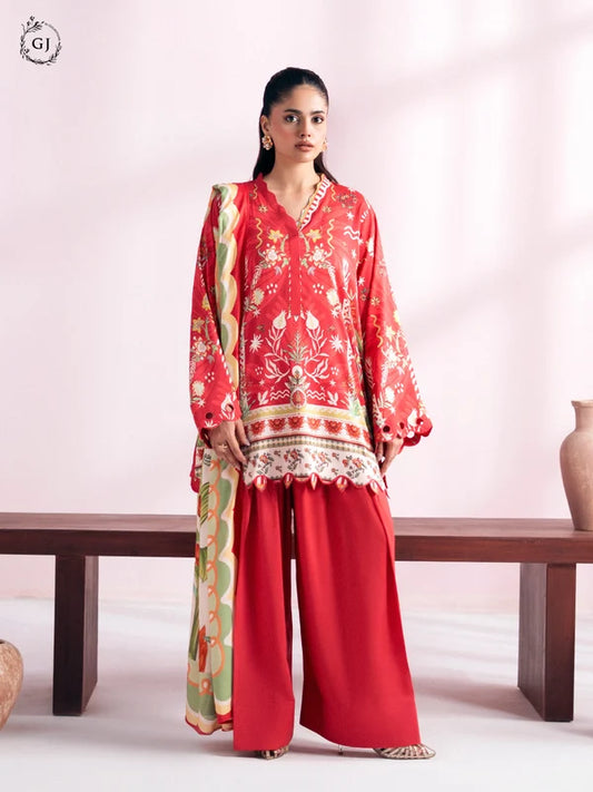 CHHERRY POP 3-Piece Unstitched Digital Printed Linen Suit | Fall-Winter Collection