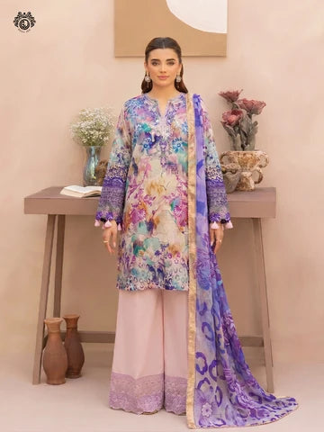 Lamhy 3-Piece Unstitched Embroidered Lawn Suit