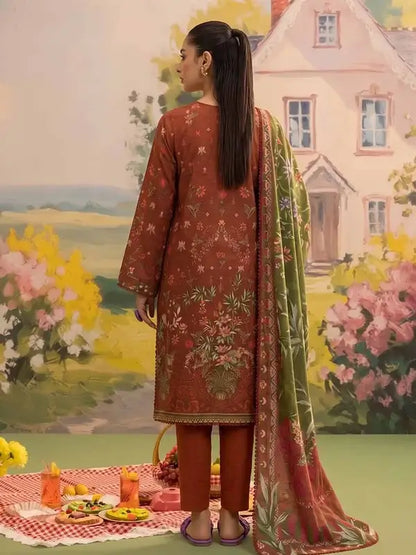 COZY BLOOMS 3-Piece Digital Printed Slub Khaddar Suit