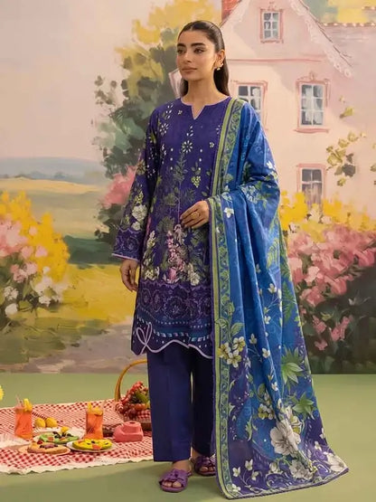 COZY BLOOMS 3-Piece Digital Printed Slub Khaddar Suit