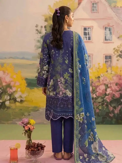 COZY BLOOMS 3-Piece Digital Printed Slub Khaddar Suit