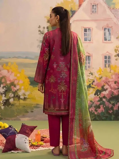 COZY BLOOMS 3-Piece Digital Printed Slub Khaddar Suit