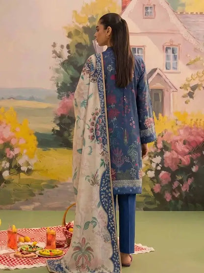 COZY BLOOMS 3-Piece Digital Printed Slub Khaddar Suit