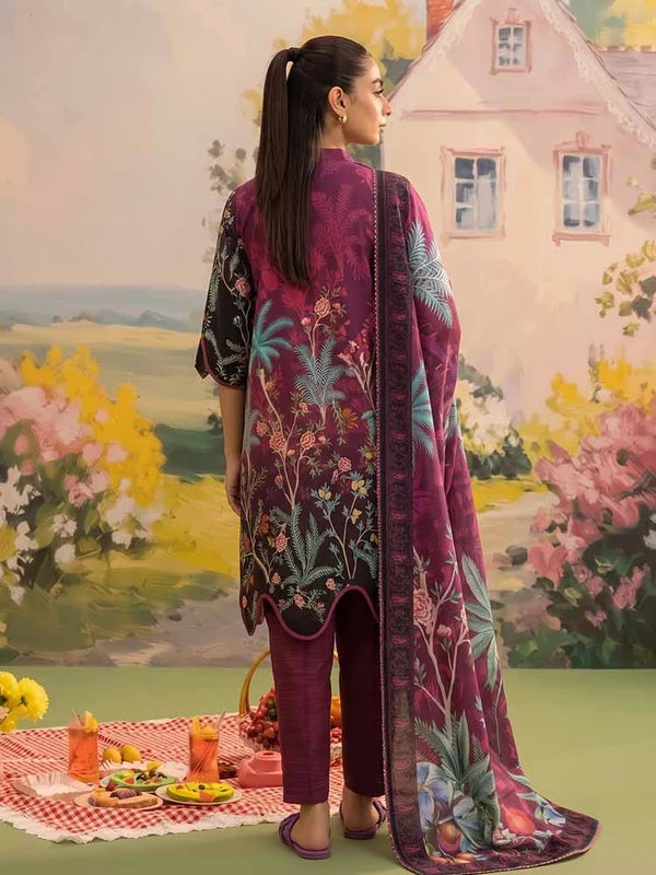 COZY BLOOMS 3-Piece Digital Printed Slub Khaddar Suit