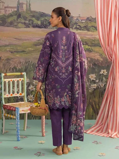 COZY BLOOMS 3-Piece Digital Printed Slub Khaddar Suit