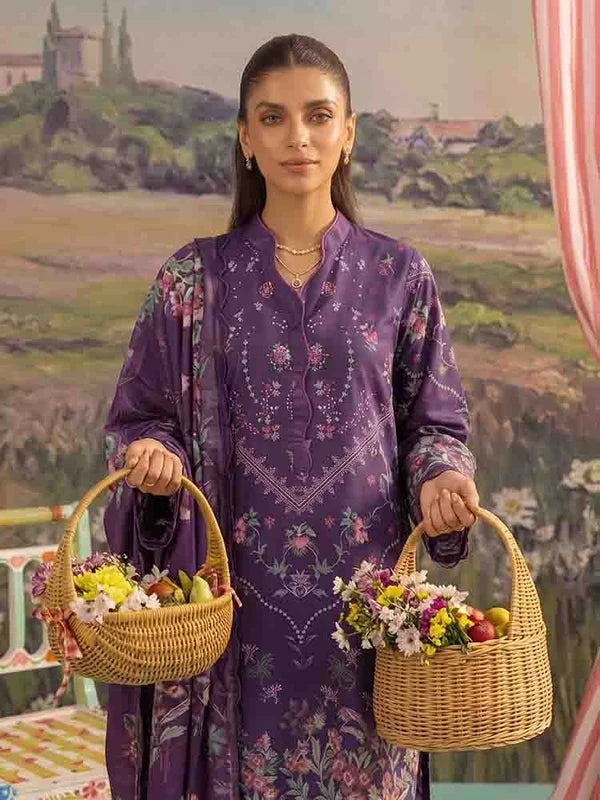 COZY BLOOMS 3-Piece Digital Printed Slub Khaddar Suit
