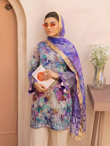 Lamhy 3-Piece Unstitched Embroidered Lawn Suit