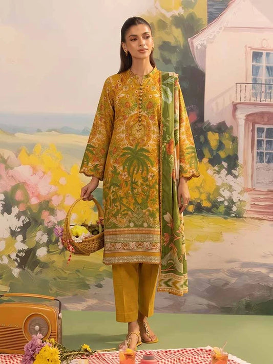 COZY BLOOMS 3-Piece Digital Printed Slub Khaddar Suit
