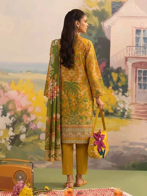 COZY BLOOMS 3-Piece Digital Printed Slub Khaddar Suit