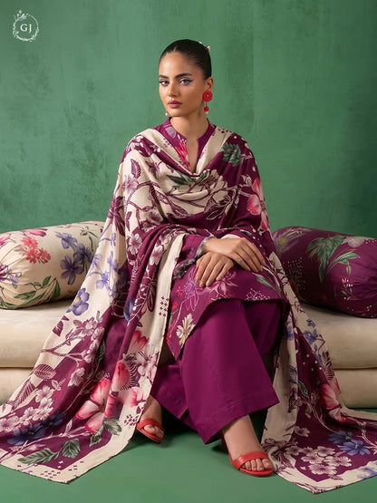 TASSELS Digital Printed Slub Khaddar 3-Piece Unstitched Suit