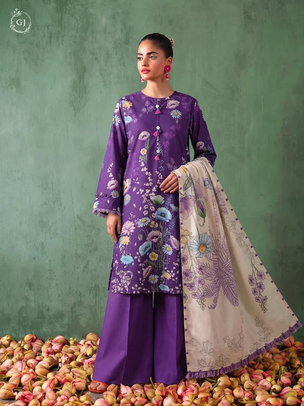 TASSELS Digital Printed Slub Khaddar 3-Piece Unstitched Suit