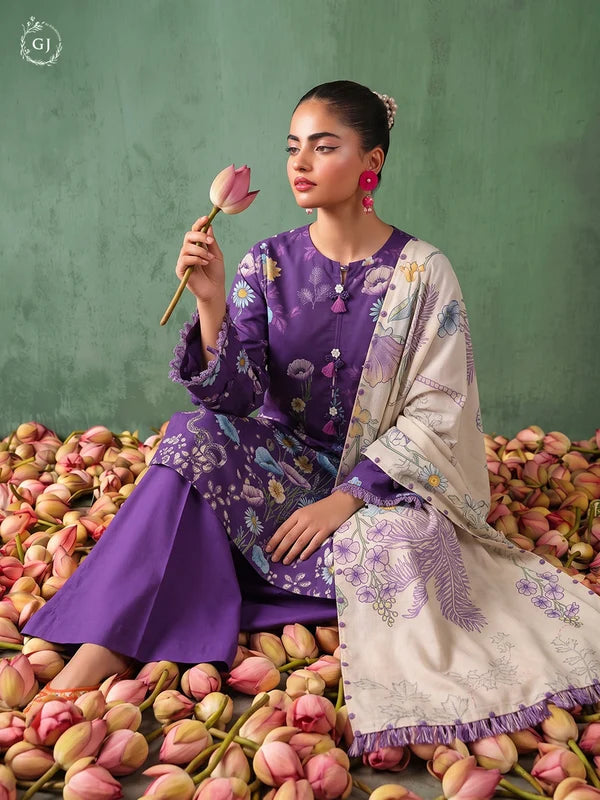 TASSELS Digital Printed Slub Khaddar 3-Piece Unstitched Suit