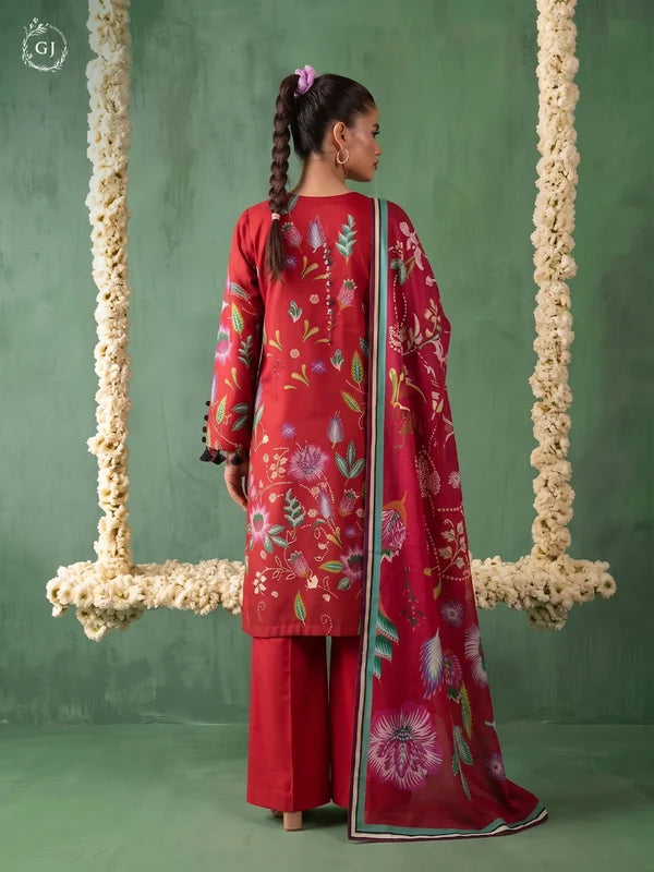 TASSELS Digital Printed Slub Khaddar 3-Piece Unstitched Suit