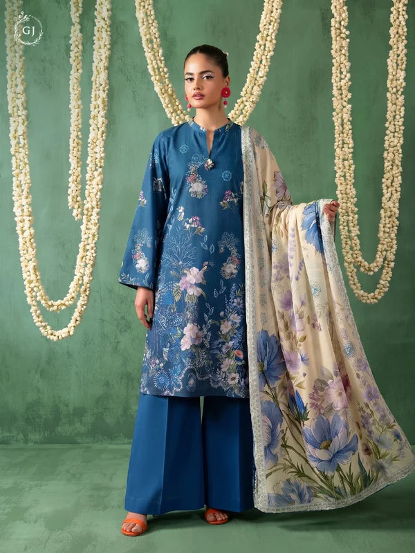 TASSELS Digital Printed Slub Khaddar 3-Piece Unstitched Suit