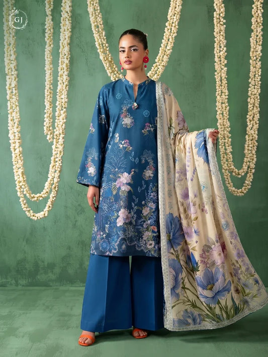 TASSELS Digital Printed Slub Khaddar 3-Piece Unstitched Suit
