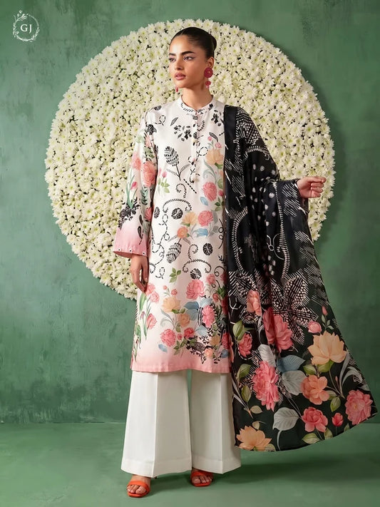 TASSELS Digital Printed Slub Khaddar 3-Piece Unstitched Suit
