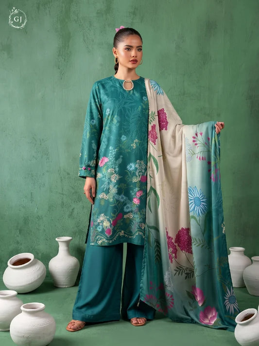 TASSELS Digital Printed Slub Khaddar 3-Piece Unstitched Suit