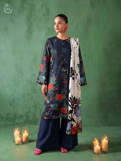 TASSELS Digital Printed Slub Khaddar 3-Piece Unstitched Suit