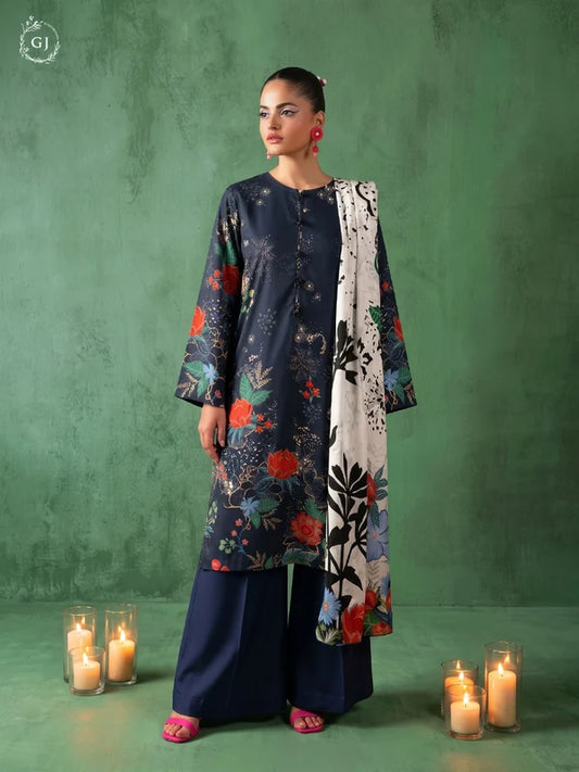 TASSELS Digital Printed Slub Khaddar 3-Piece Unstitched Suit