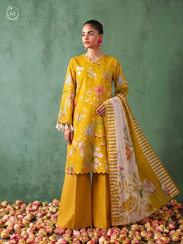 TASSELS Digital Printed Slub Khaddar 3-Piece Unstitched Suit
