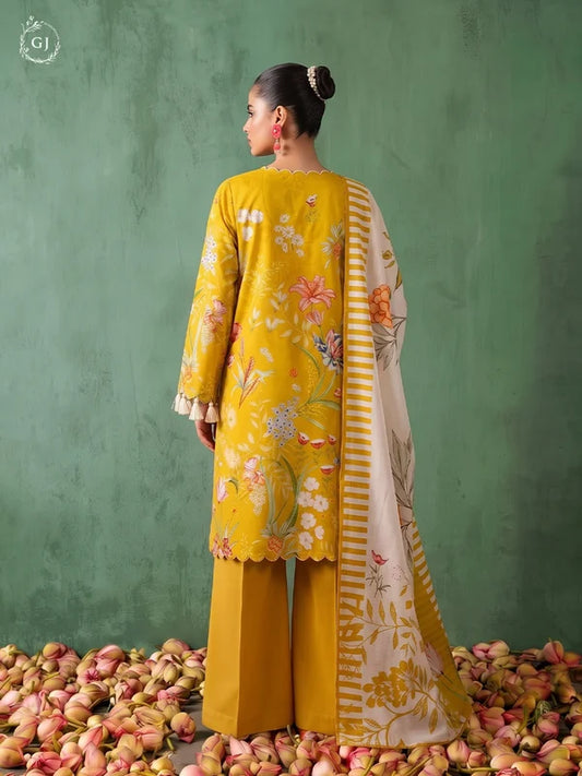 TASSELS Digital Printed Slub Khaddar 3-Piece Unstitched Suit