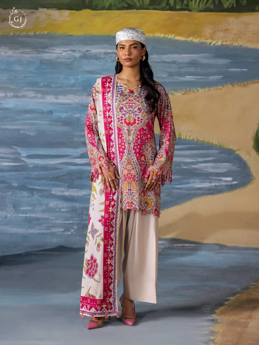 FREYA 3-Piece Unstitched Digital Printed Linen Suit | Fall-Winter Collection