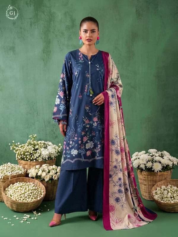 TASSELS Digital Printed Slub Khaddar 3-Piece Unstitched Suit