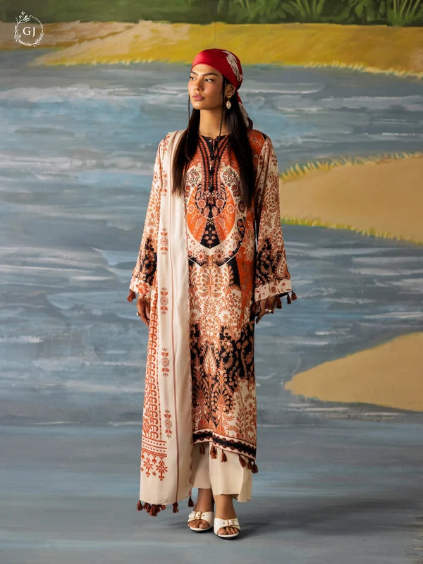 FREYA 3-Piece Unstitched Digital Printed Linen Suit | Fall-Winter Collection