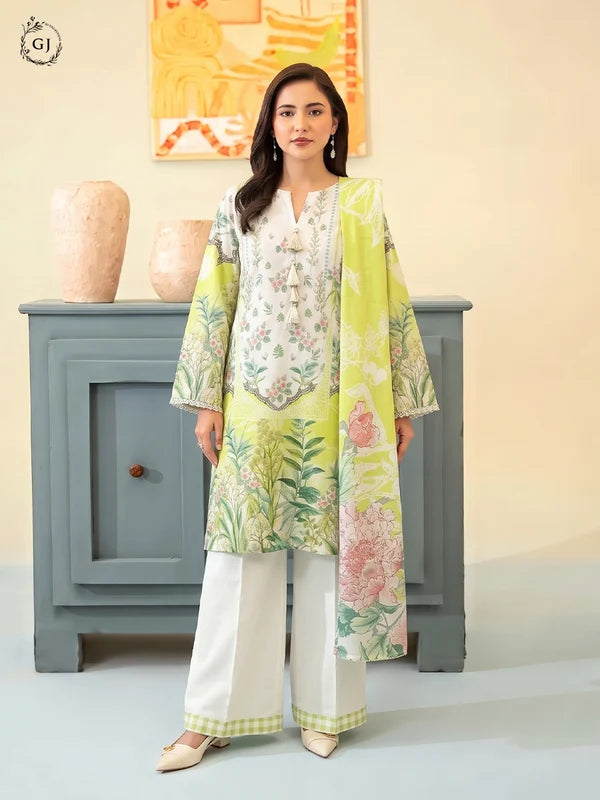 POPINN Digital Printed Khaddar 3-Piece Unstitched Suit