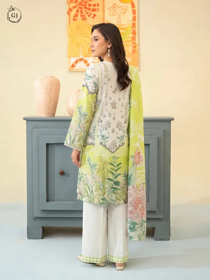 POPINN Digital Printed Khaddar 3-Piece Unstitched Suit