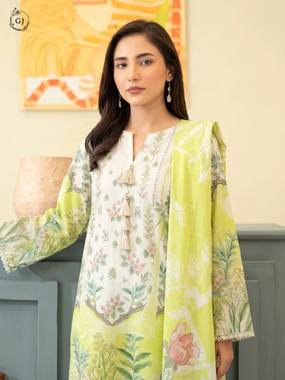 POPINN Digital Printed Khaddar 3-Piece Unstitched Suit
