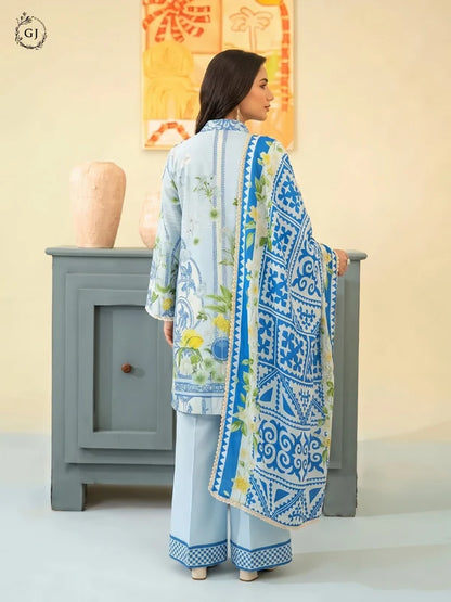 POPINN Digital Printed Khaddar 3-Piece Unstitched Suit