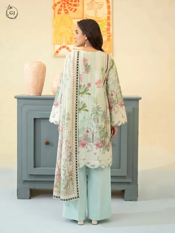POPINN Digital Printed Khaddar 3-Piece Unstitched Suit