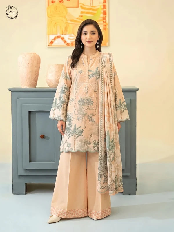 POPINN Digital Printed Khaddar 3-Piece Unstitched Suit